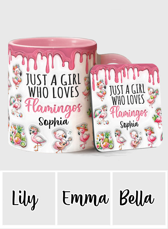 Mug personnalisé « Juste une fille qui aime les flamants roses »