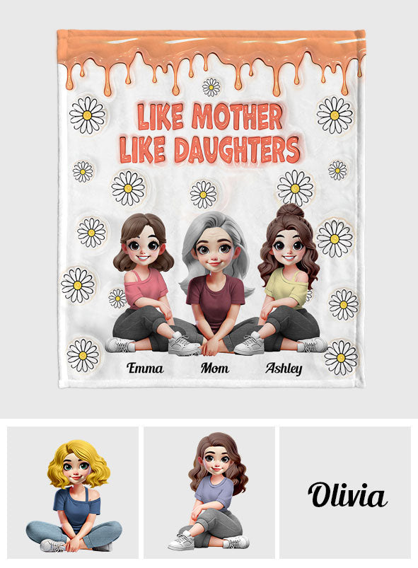 Like Mother Like Daughters - Personalized Mother Blanket