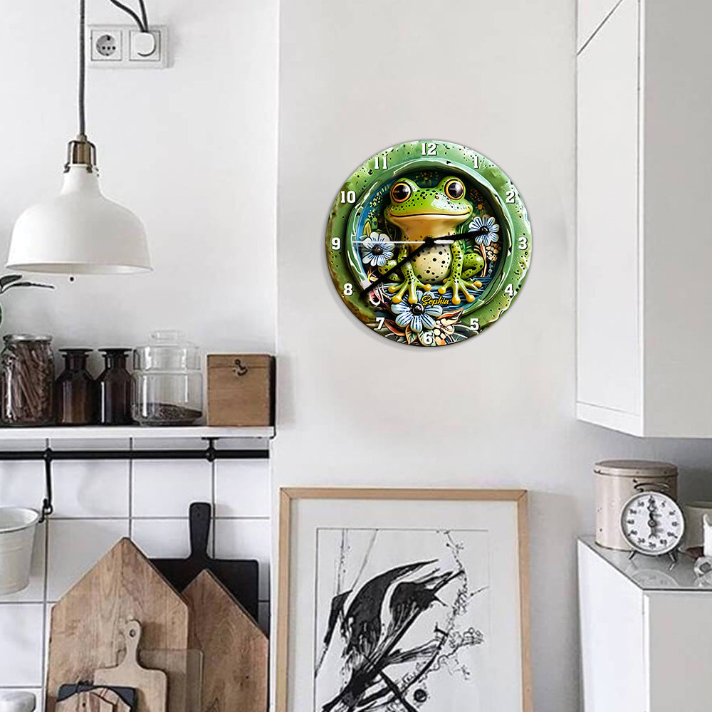 Love Frogs - Personalized Frog Wall Clock