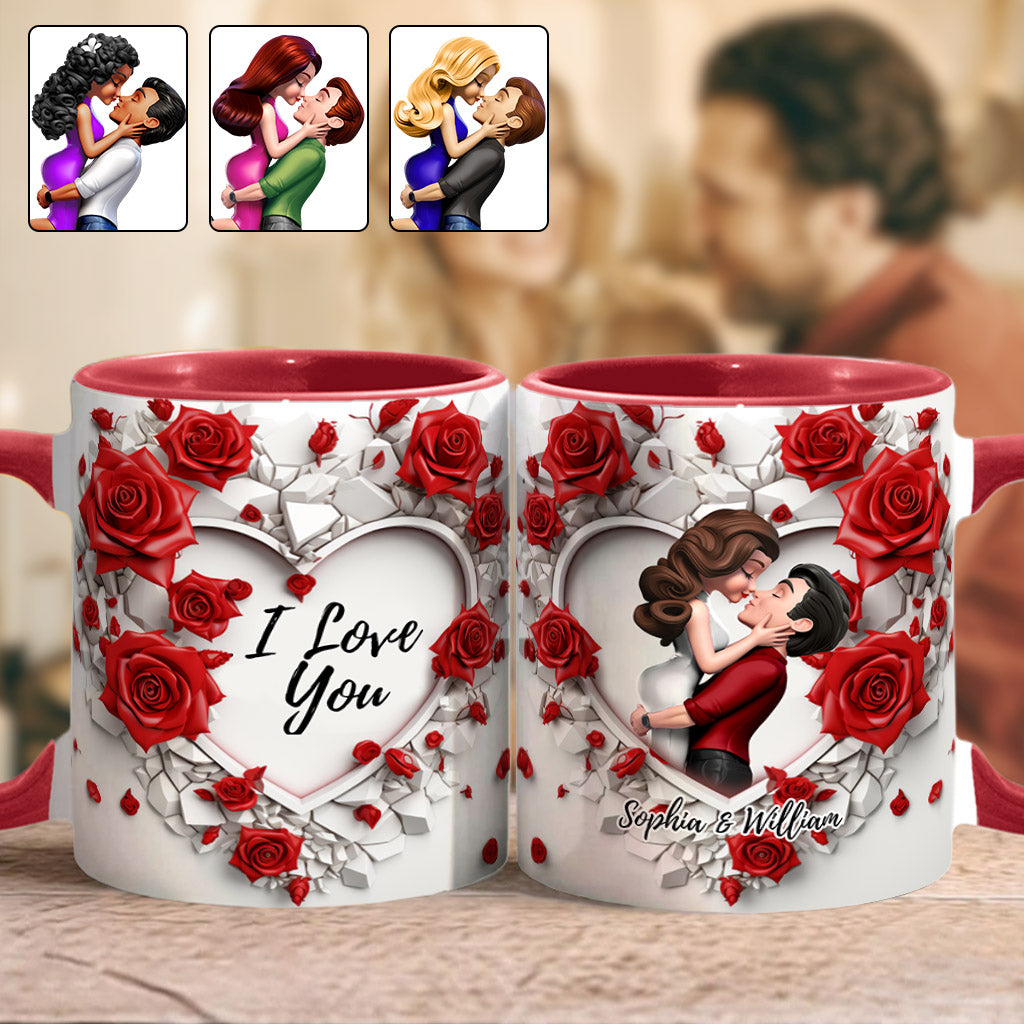 Be My Valentine - Personalized Couple Accent Mug