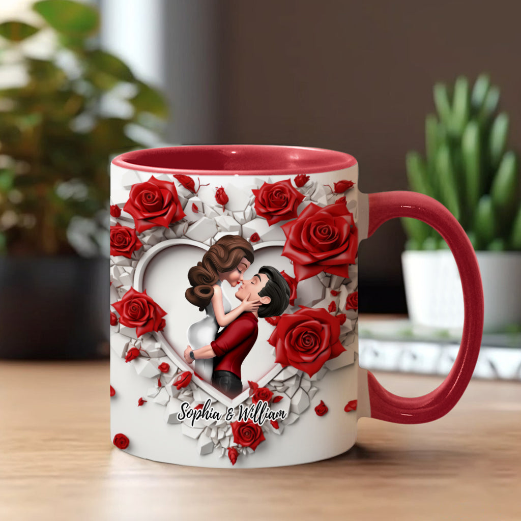 Be My Valentine - Personalized Couple Accent Mug