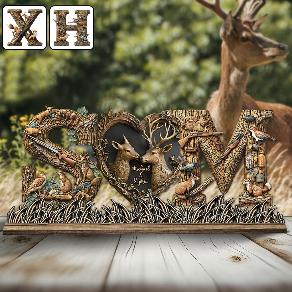 Son Cerf et Sa Biche - Chasse personnalisée, 1 grand tapis autoportant à une couche