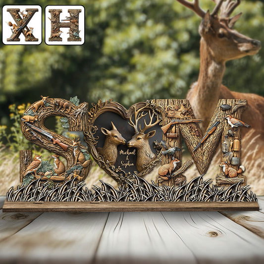 Son Cerf et Sa Biche - Chasse personnalisée, 1 grand tapis autoportant à une couche