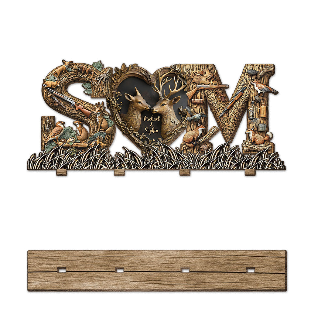 Son Cerf et Sa Biche - Chasse personnalisée, 1 grand tapis autoportant à une couche