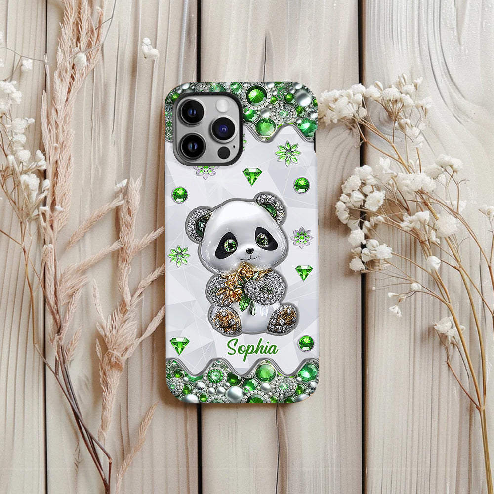 Einfach ein Mädchen, das Pandas liebt – Personalisierte Handyhülle mit Panda-Motiv