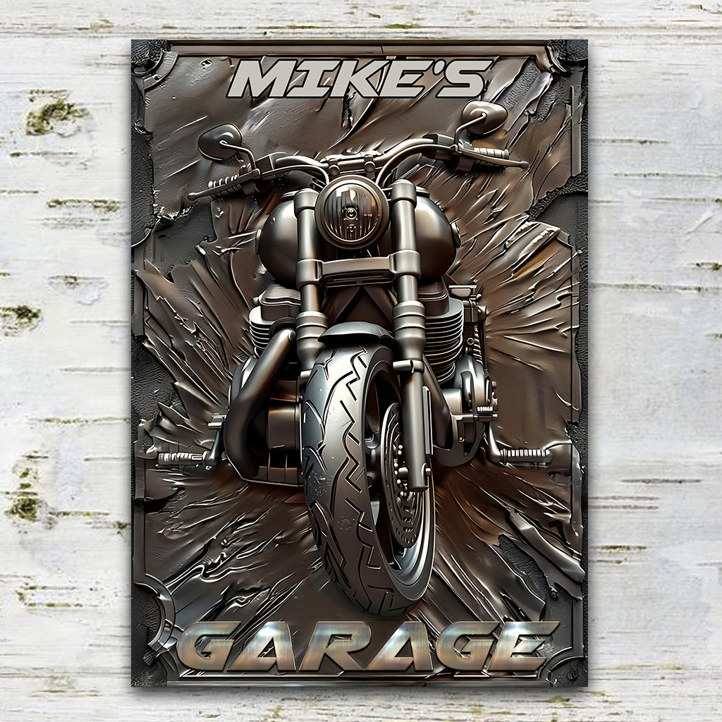 Plaque métallique rectangulaire personnalisée pour motards, style vintage