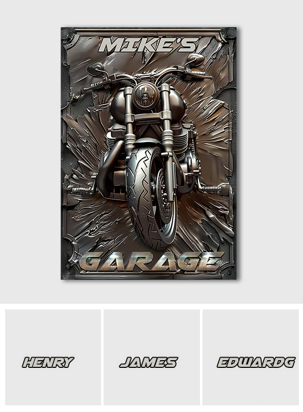 Plaque métallique rectangulaire personnalisée pour motards, style vintage