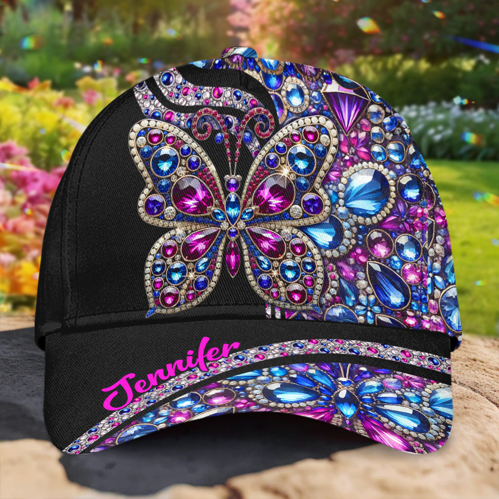 Glitzernder Schmetterling – Personalisierte Schmetterlings-Klassikkappe