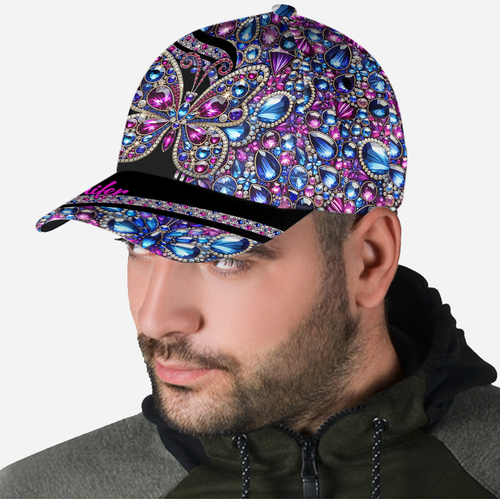 Glitzernder Schmetterling – Personalisierte Schmetterlings-Klassikkappe
