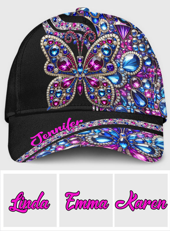 Glitzernder Schmetterling – Personalisierte Schmetterlings-Klassikkappe