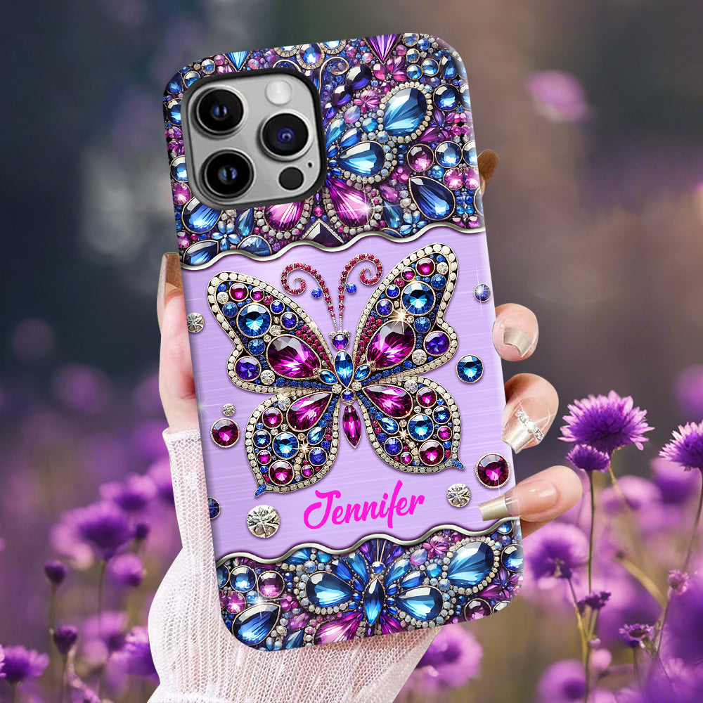 Glitzernder Schmetterling – Personalisierte Handyhülle mit Schmetterlingsmotiv