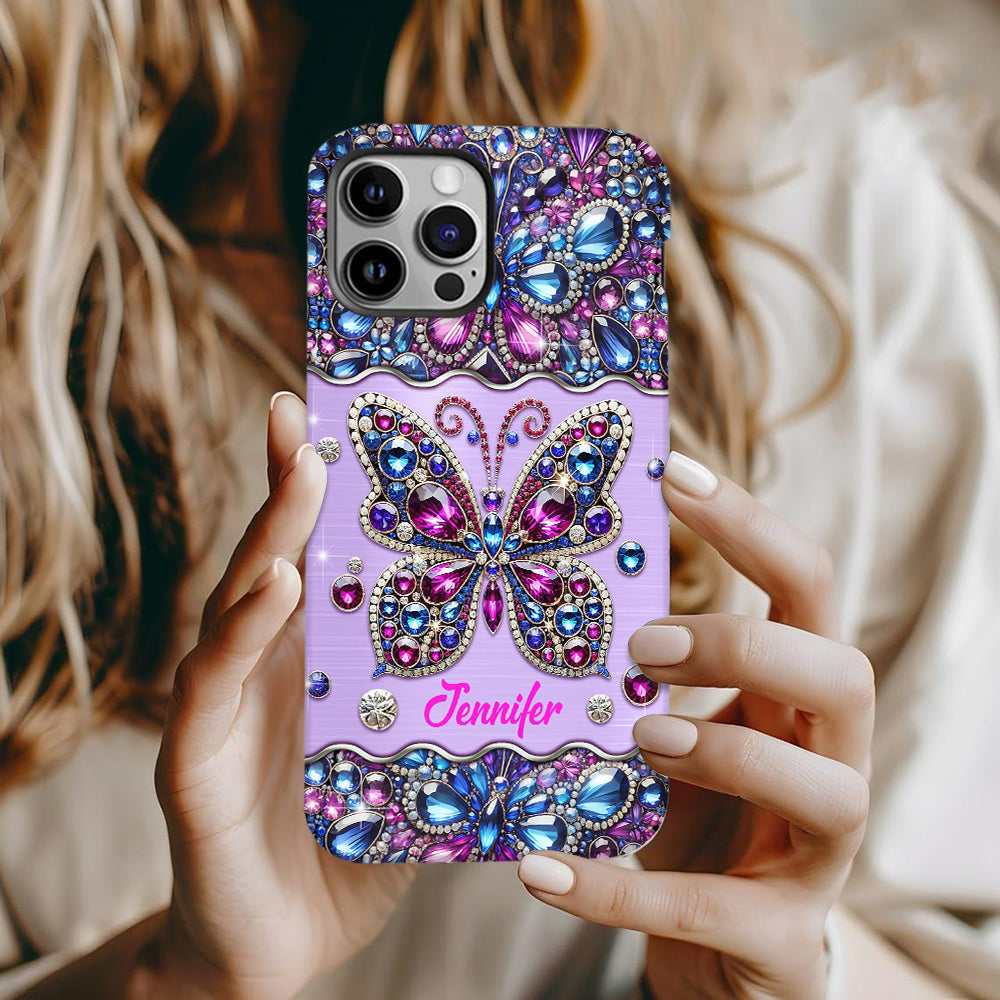 Glitzernder Schmetterling – Personalisierte Handyhülle mit Schmetterlingsmotiv