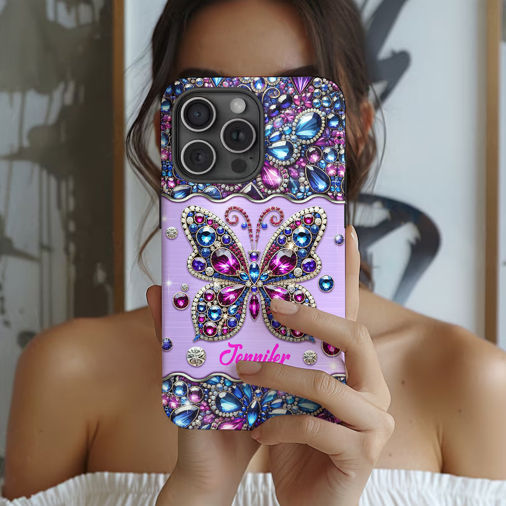 Glitzernder Schmetterling – Personalisierte Handyhülle mit Schmetterlingsmotiv