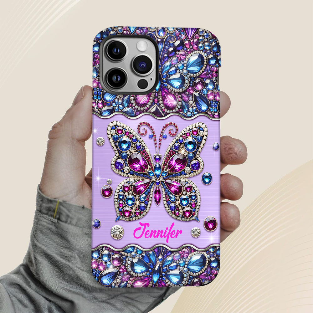 Glitzernder Schmetterling – Personalisierte Handyhülle mit Schmetterlingsmotiv