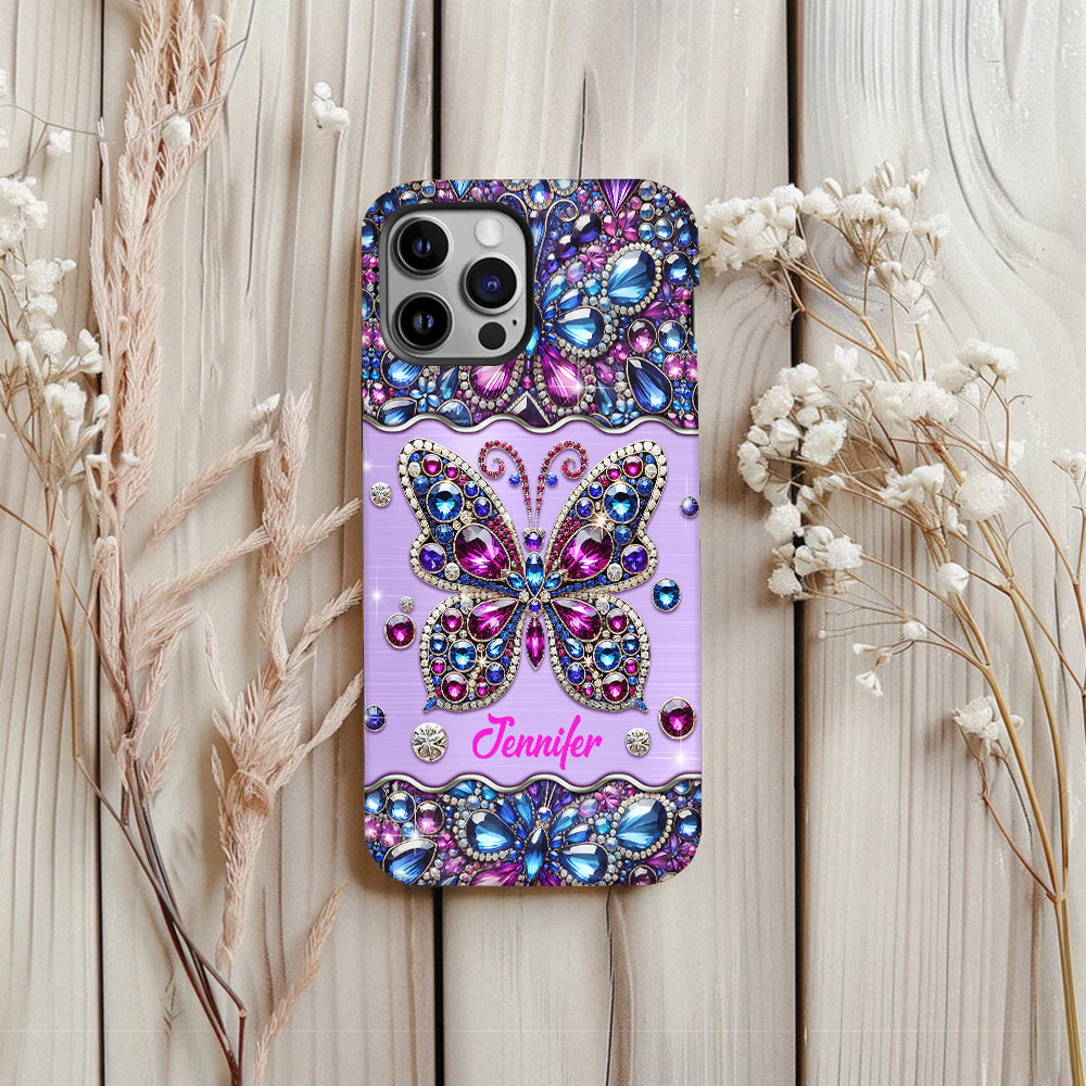 Glitzernder Schmetterling – Personalisierte Handyhülle mit Schmetterlingsmotiv