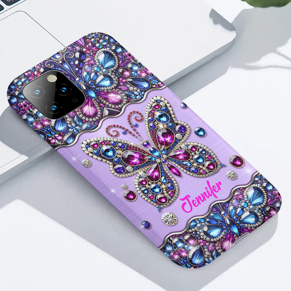 Glitzernder Schmetterling – Personalisierte Handyhülle mit Schmetterlingsmotiv
