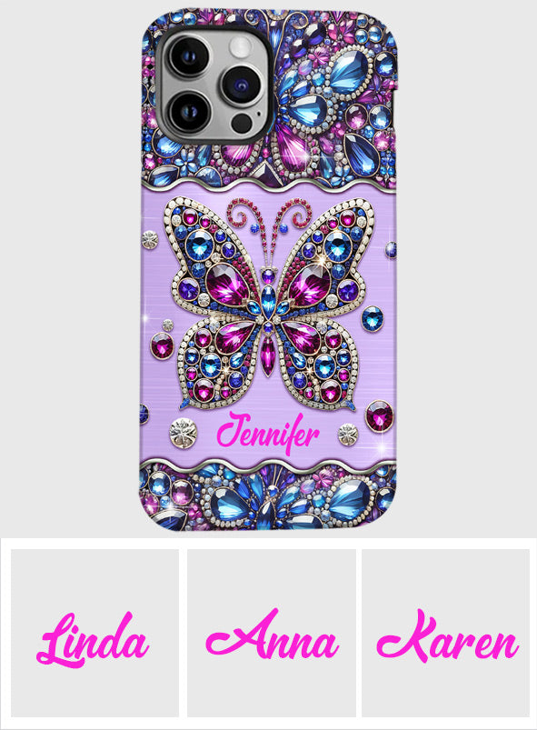 Glitzernder Schmetterling – Personalisierte Handyhülle mit Schmetterlingsmotiv