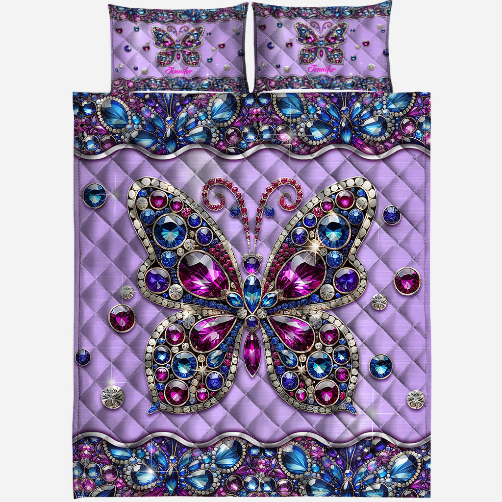 Couette papillon scintillante - Ensemble de couette papillon personnalisé