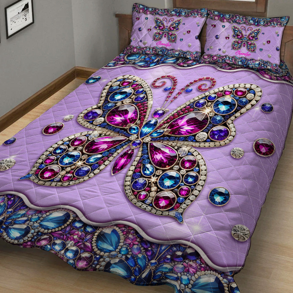 Couette papillon scintillante - Ensemble de couette papillon personnalisé