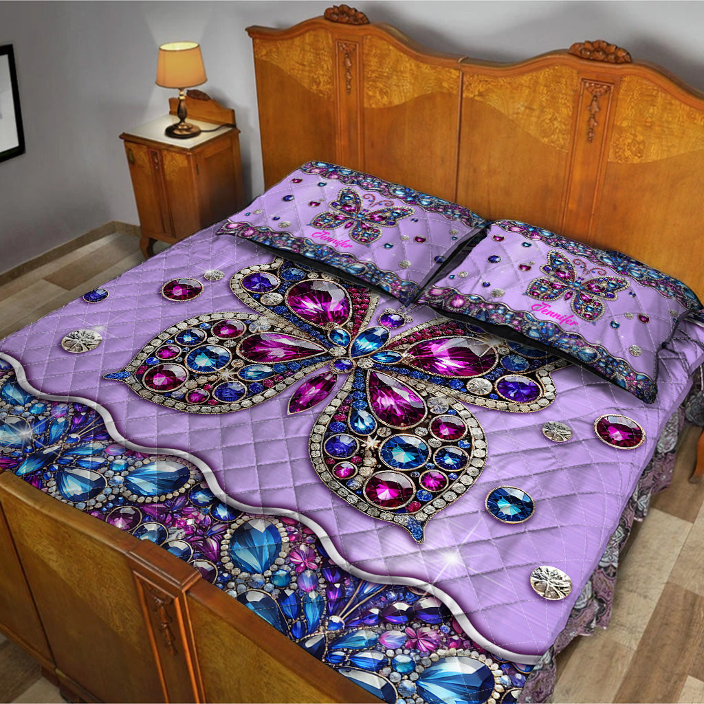 Couette papillon scintillante - Ensemble de couette papillon personnalisé