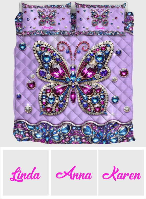 Couette papillon scintillante - Ensemble de couette papillon personnalisé