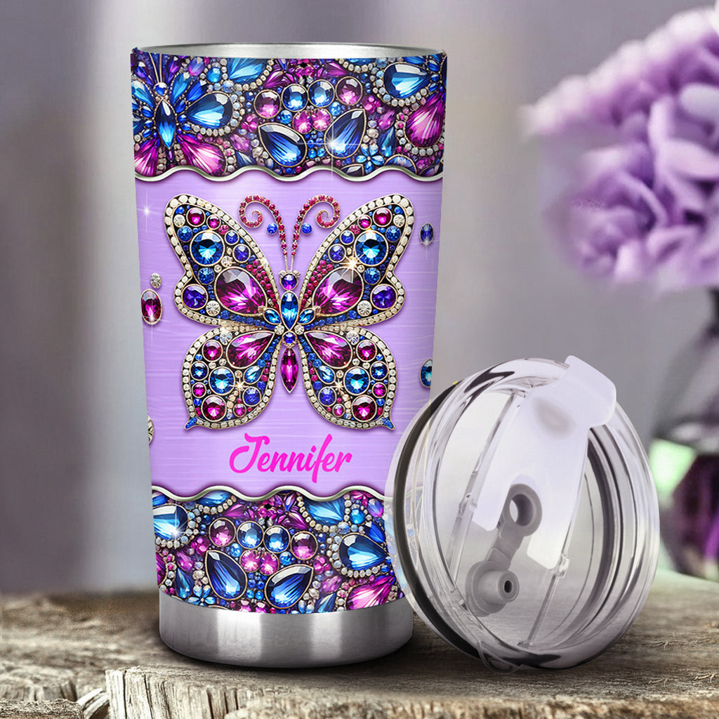 Glitzernder Schmetterling – Personalisierter Schmetterlingsbecher