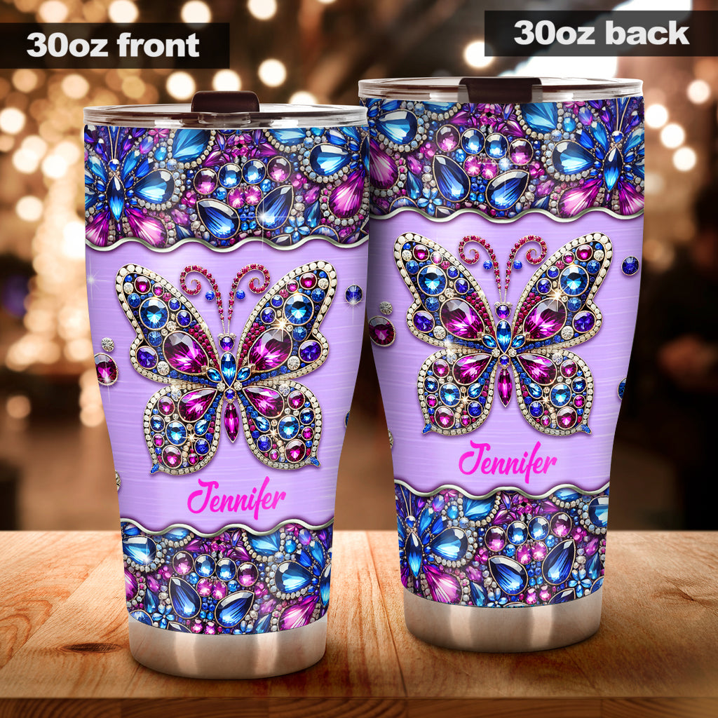 Glitzernder Schmetterling – Personalisierter Schmetterlingsbecher