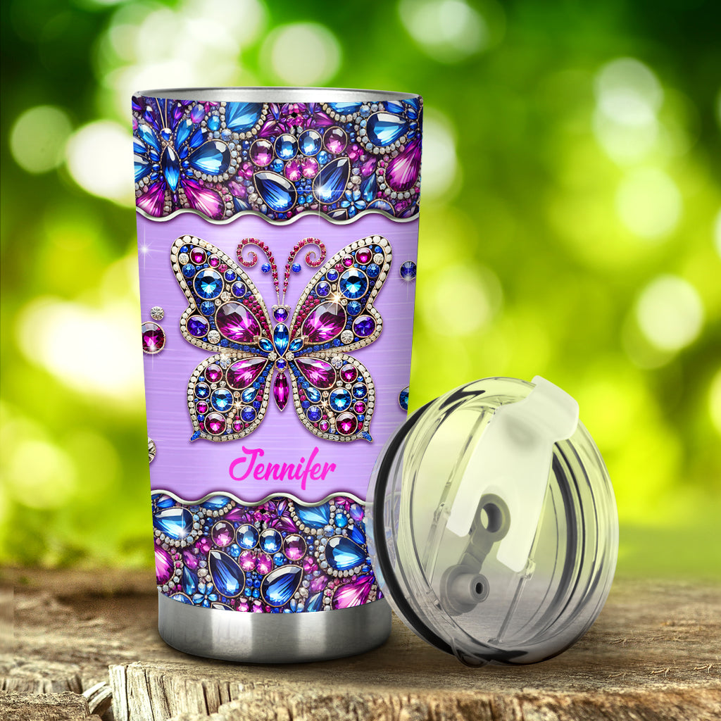 Glitzernder Schmetterling – Personalisierter Schmetterlingsbecher