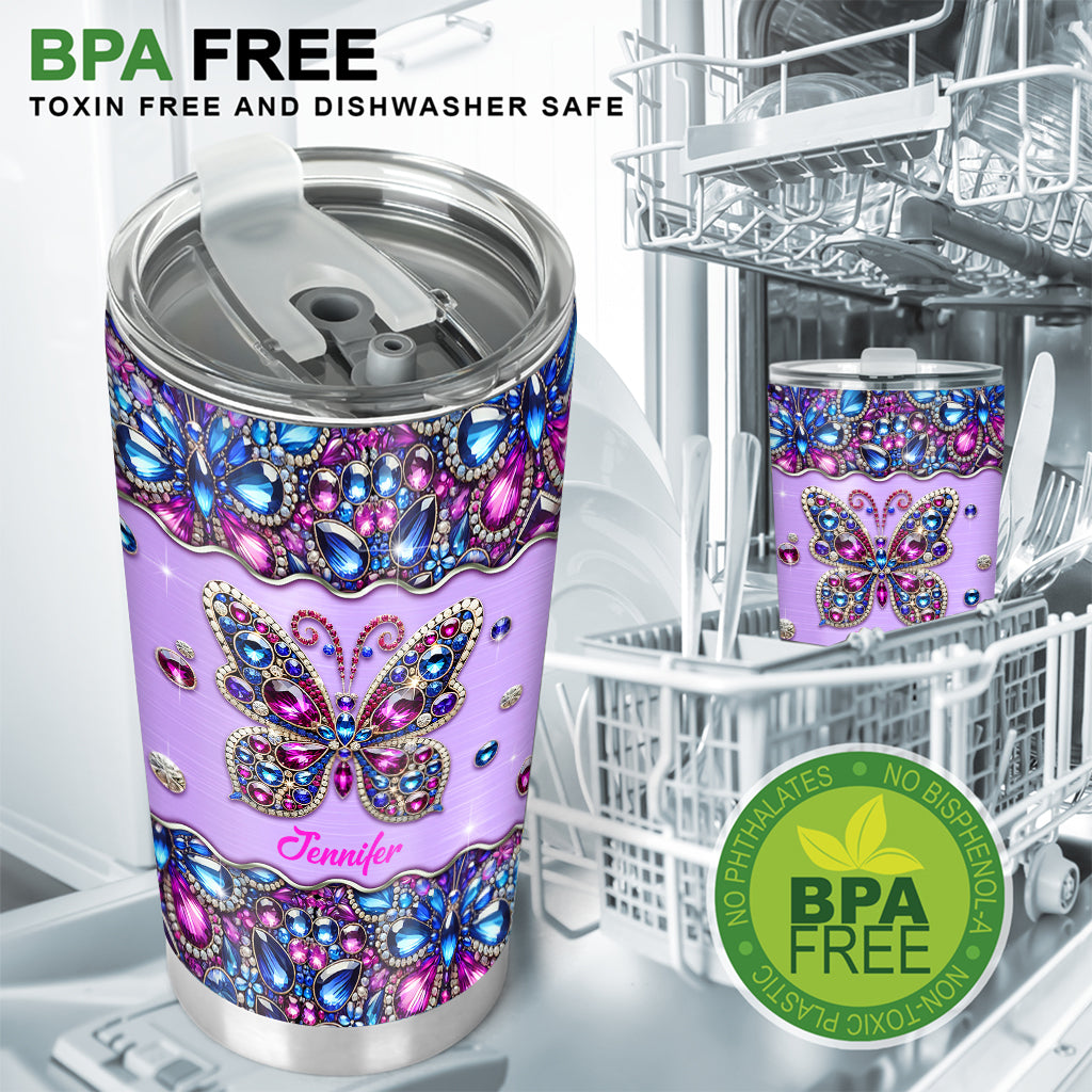 Glitzernder Schmetterling – Personalisierter Schmetterlingsbecher