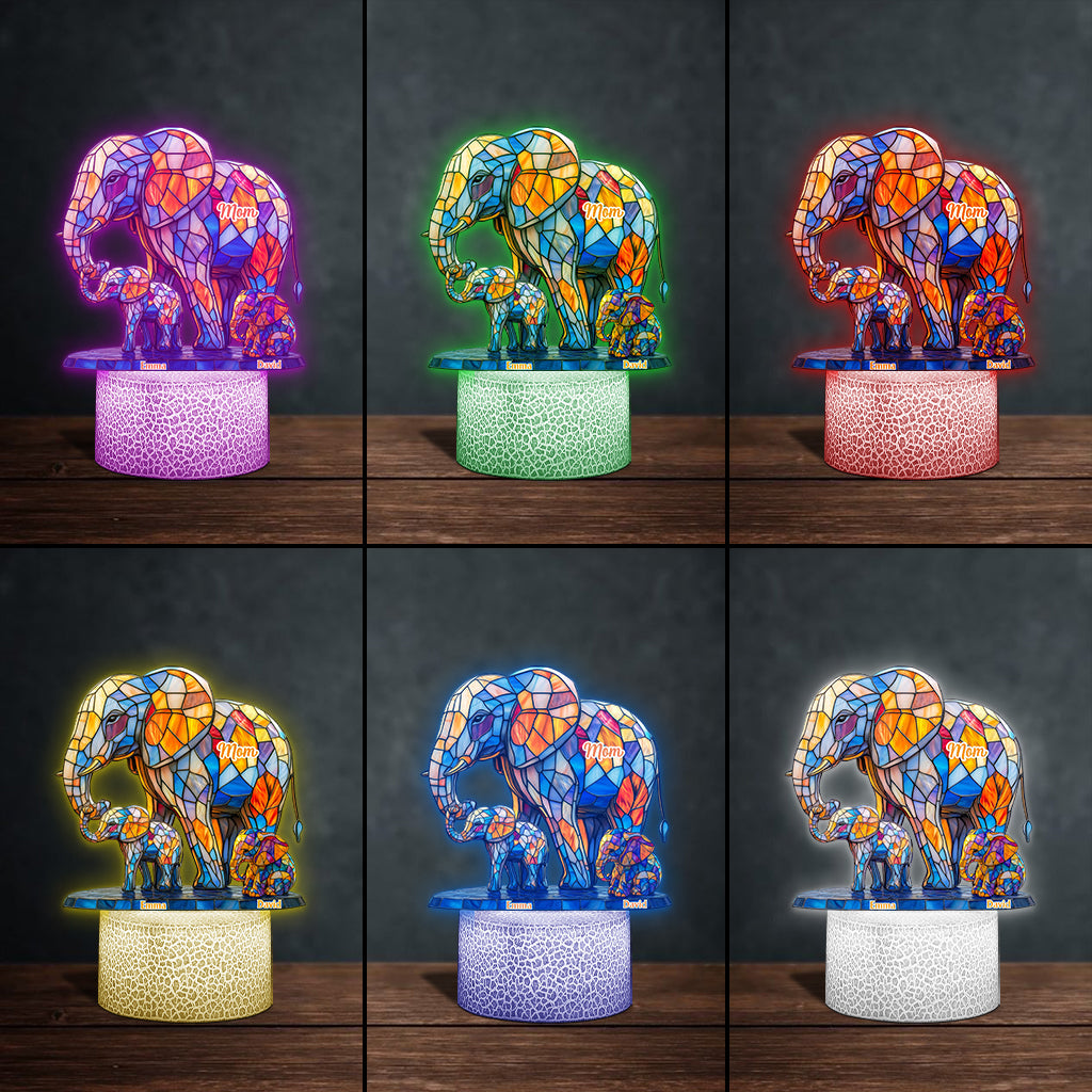 We Love You Mom Grandma Aunt - Personalized Mother Shaped Plaque Light Base