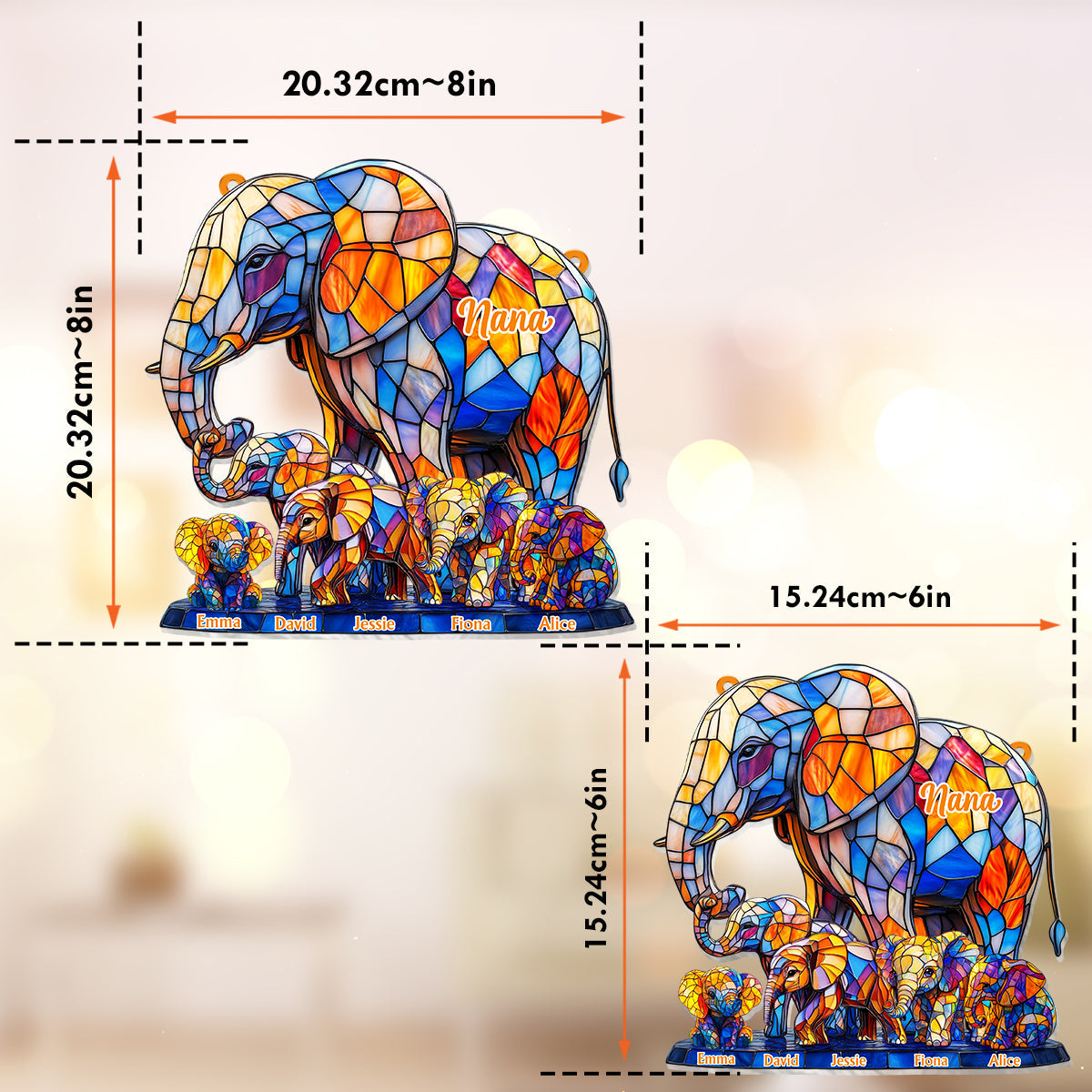 We Love You Mom Grandma Aunt - Personalized Mother Window Hanging Suncatcher Ornament