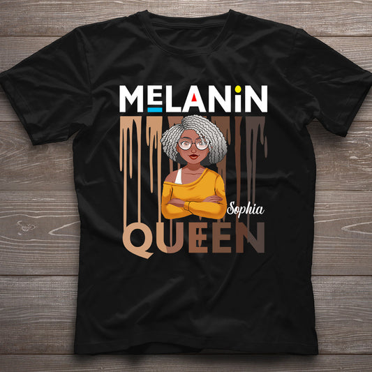 Reine de la mélanine - T-shirt et sweat à capuche personnalisés pour Afro-Américains