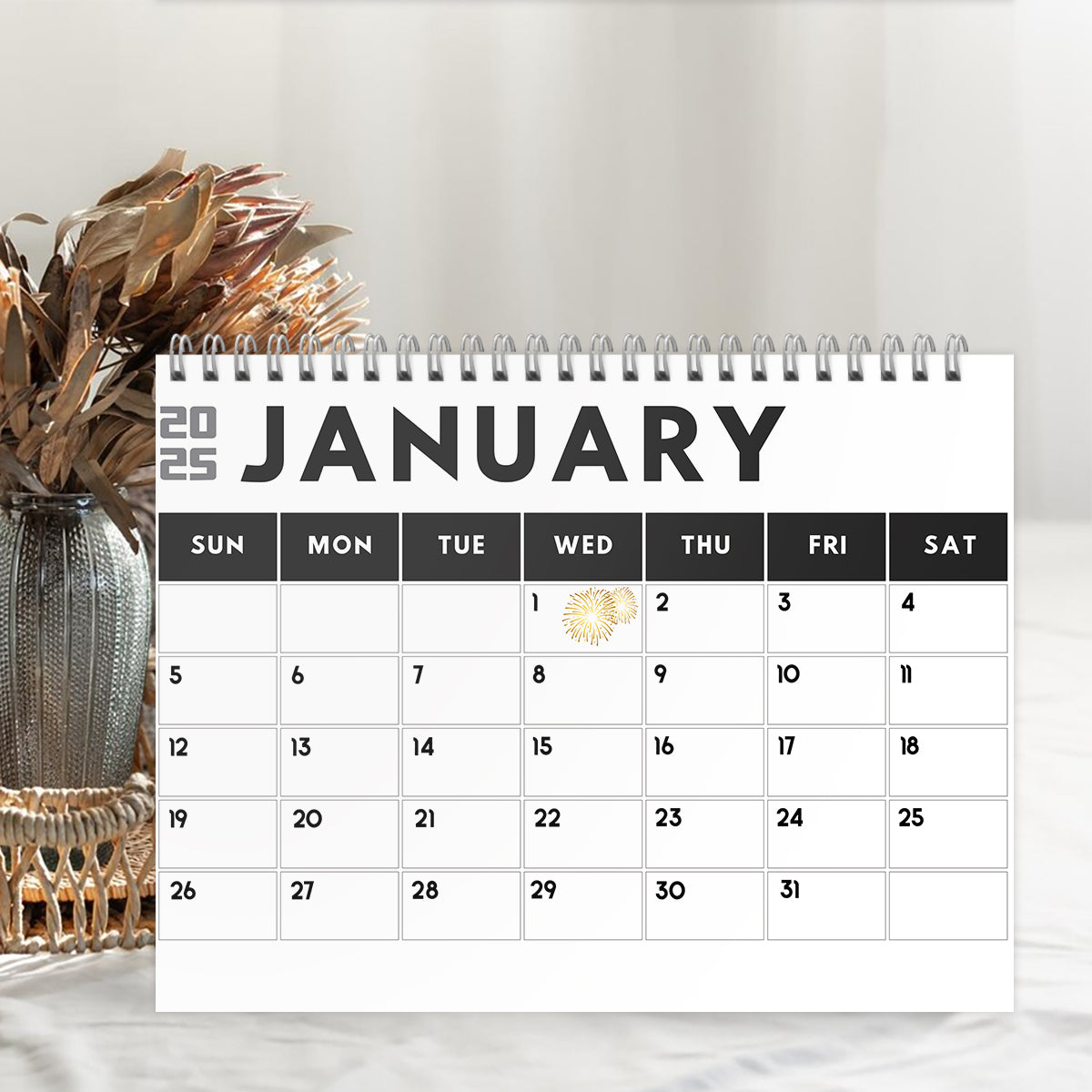 Calendrier mural et de bureau personnalisé « Vache des Highlands mélancolique » 2025