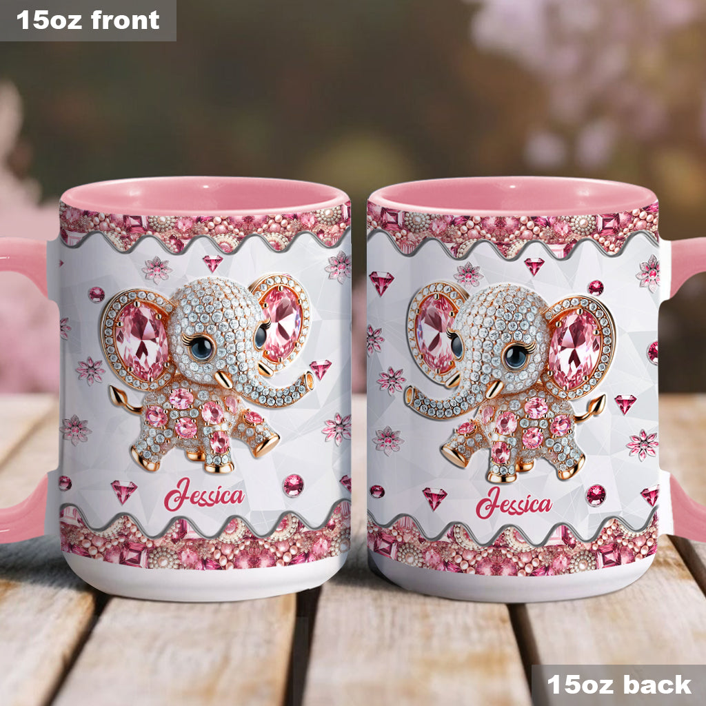 Einfach ein Mädchen, das Elefanten liebt – personalisierte Tasse mit Elefantenmotiv