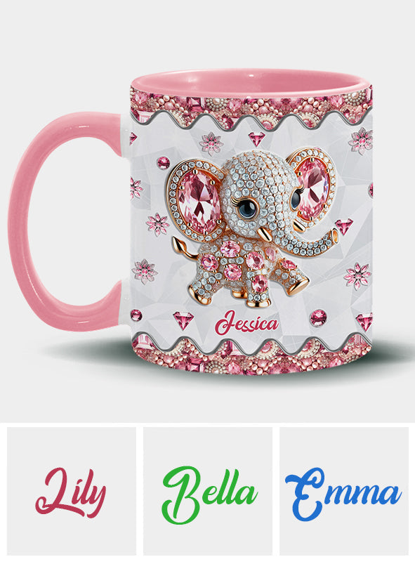 Einfach ein Mädchen, das Elefanten liebt – personalisierte Tasse mit Elefantenmotiv