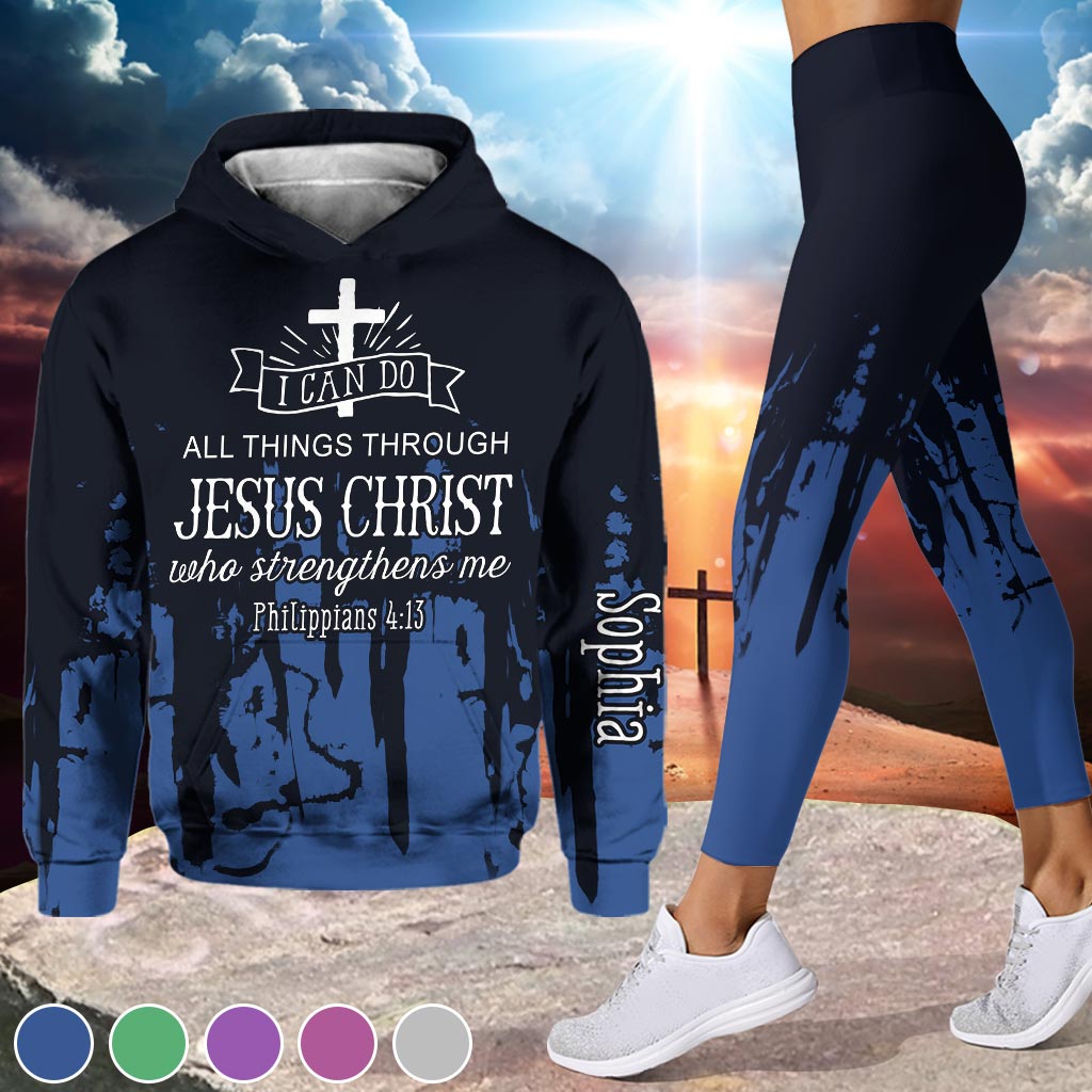 Ich kann alles schaffen – Personalisierter christlicher Hoodie und Leggings