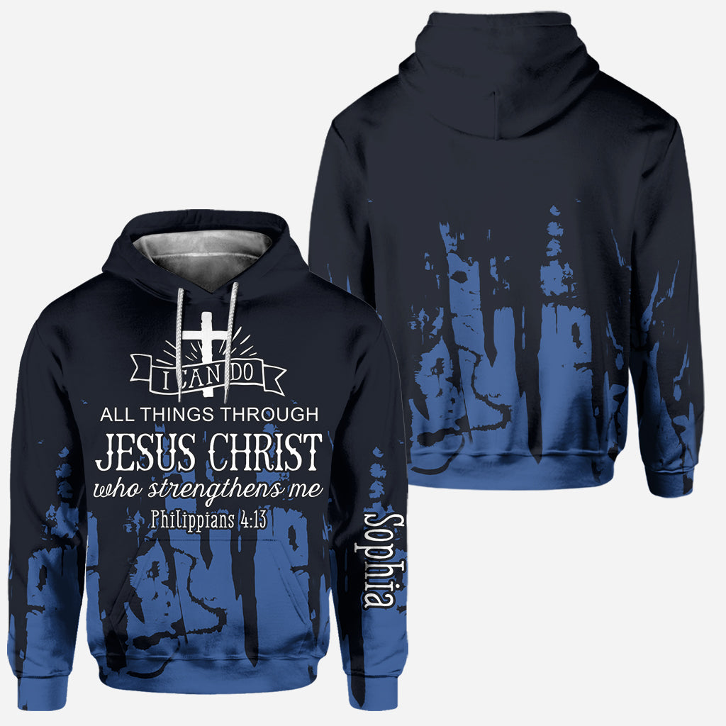 Ich kann alles schaffen – Personalisierter christlicher Hoodie und Leggings