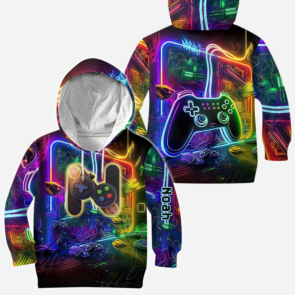 Gaming-Alphabet – Personalisiertes Kinder-T-Shirt