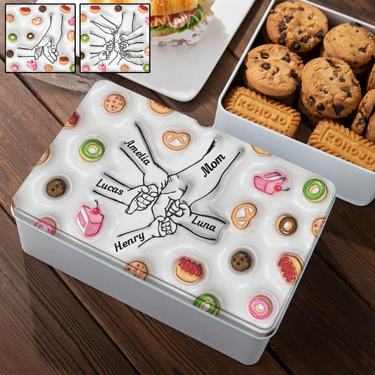 Cookies Mom Holding Hands - Personalized Mother Biscuit Tin