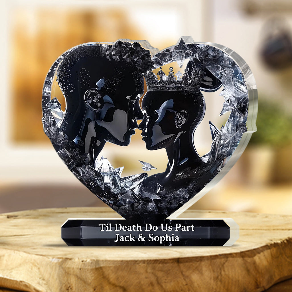 Till Death Do Us Part - Personalized Couple Custom Shaped Acrylic Plaque