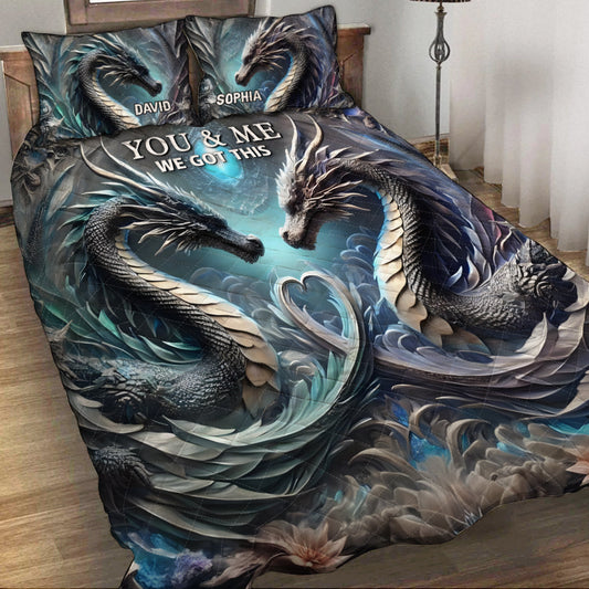 Toi et moi, on gère ! - Ensemble de courtepointe personnalisé Dragon