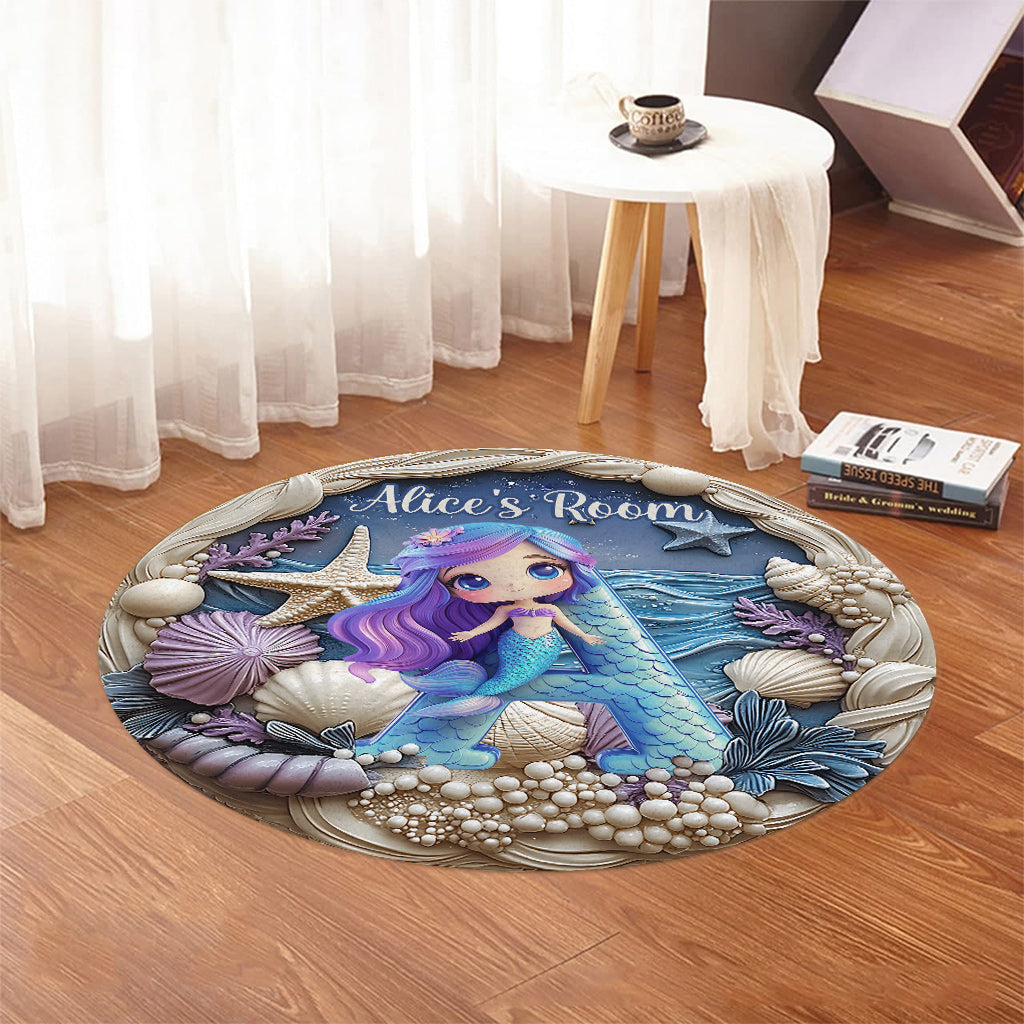 Magnifique cadeau avec lettre pour les petits-enfants - Tapis rond personnalisé pour enfant