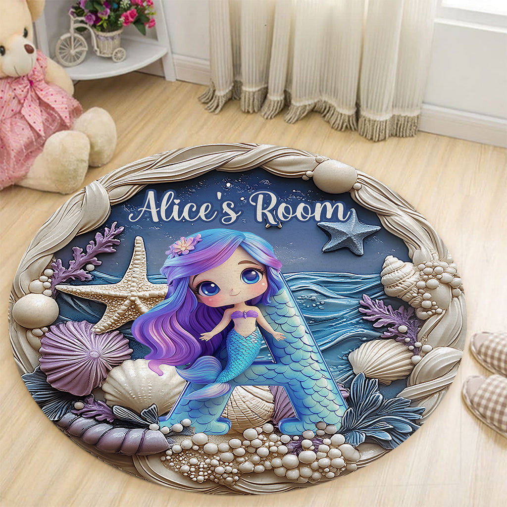Magnifique cadeau avec lettre pour les petits-enfants - Tapis rond personnalisé pour enfant