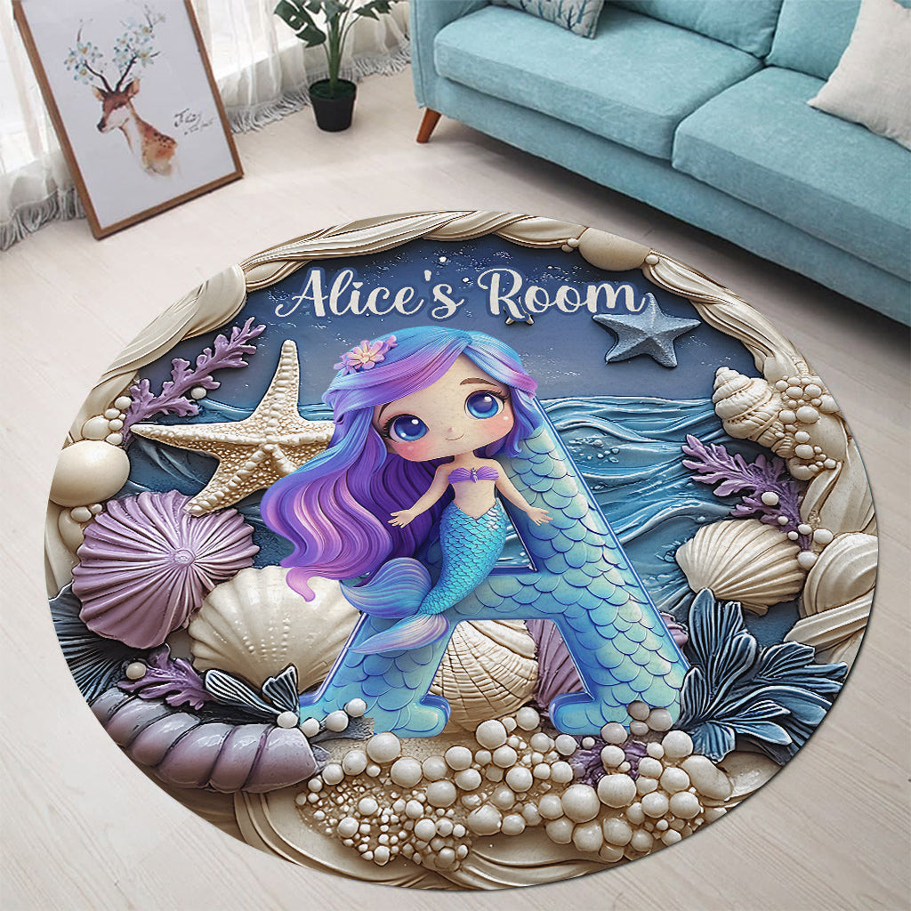 Magnifique cadeau avec lettre pour les petits-enfants - Tapis rond personnalisé pour enfant
