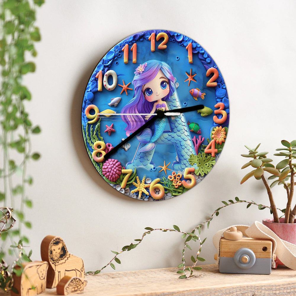 Magnifique horloge à lettres, cadeau idéal pour les petits-enfants - Horloge murale personnalisée pour enfants