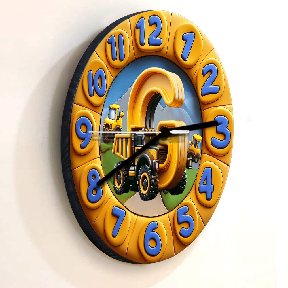 Magnifique horloge à lettres, cadeau idéal pour les petits-enfants - Horloge murale personnalisée pour enfants