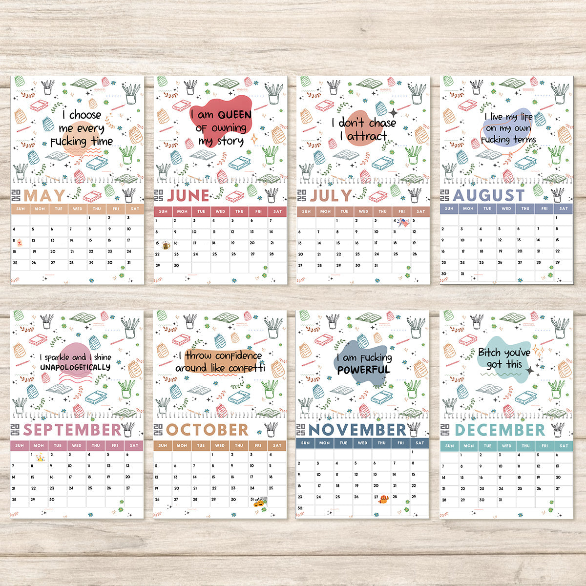 Ich strahle und glänze ohne Entschuldigung – personalisierter Wand- und Tischkalender für Kollegen
