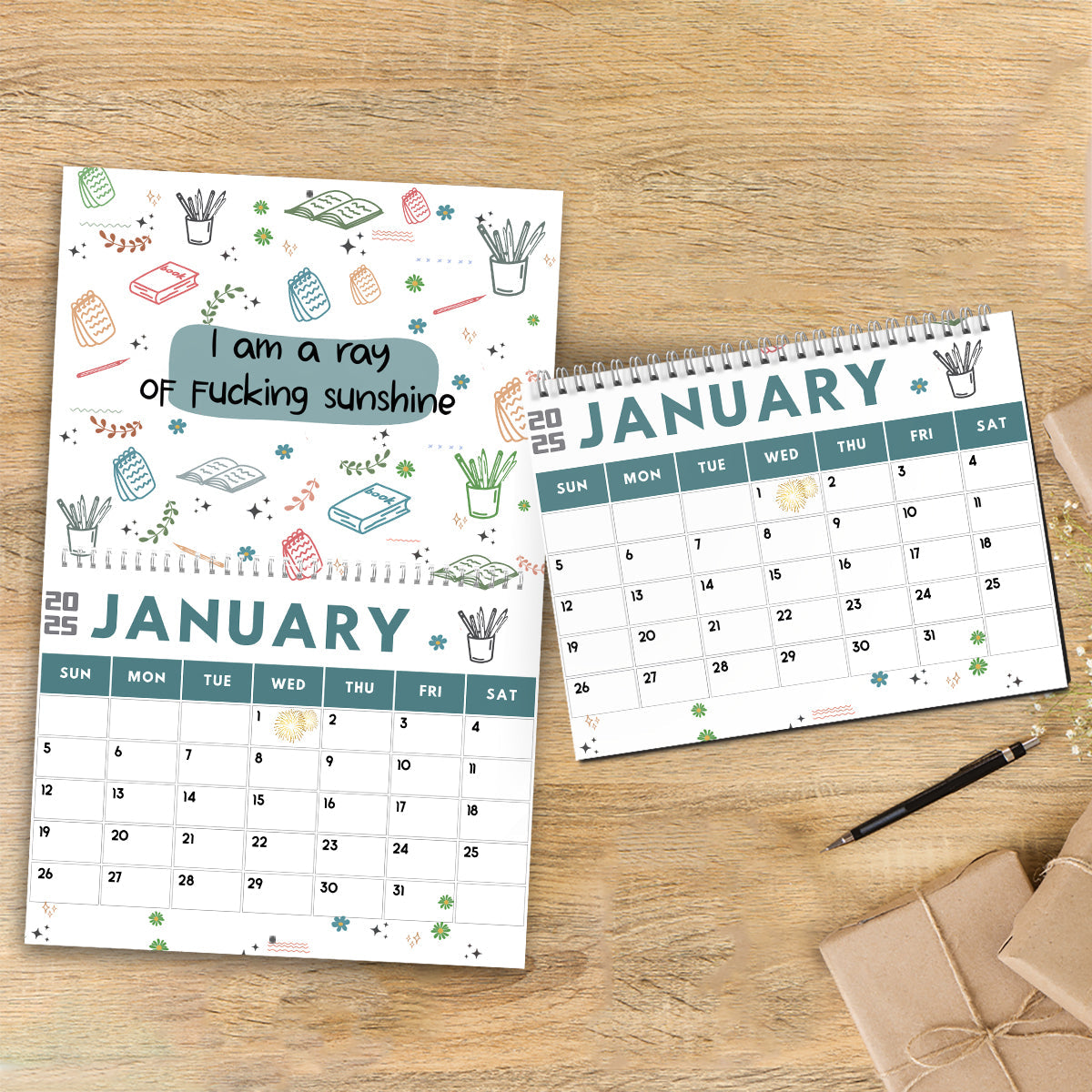 Ich strahle und glänze ohne Entschuldigung – personalisierter Wand- und Tischkalender für Kollegen