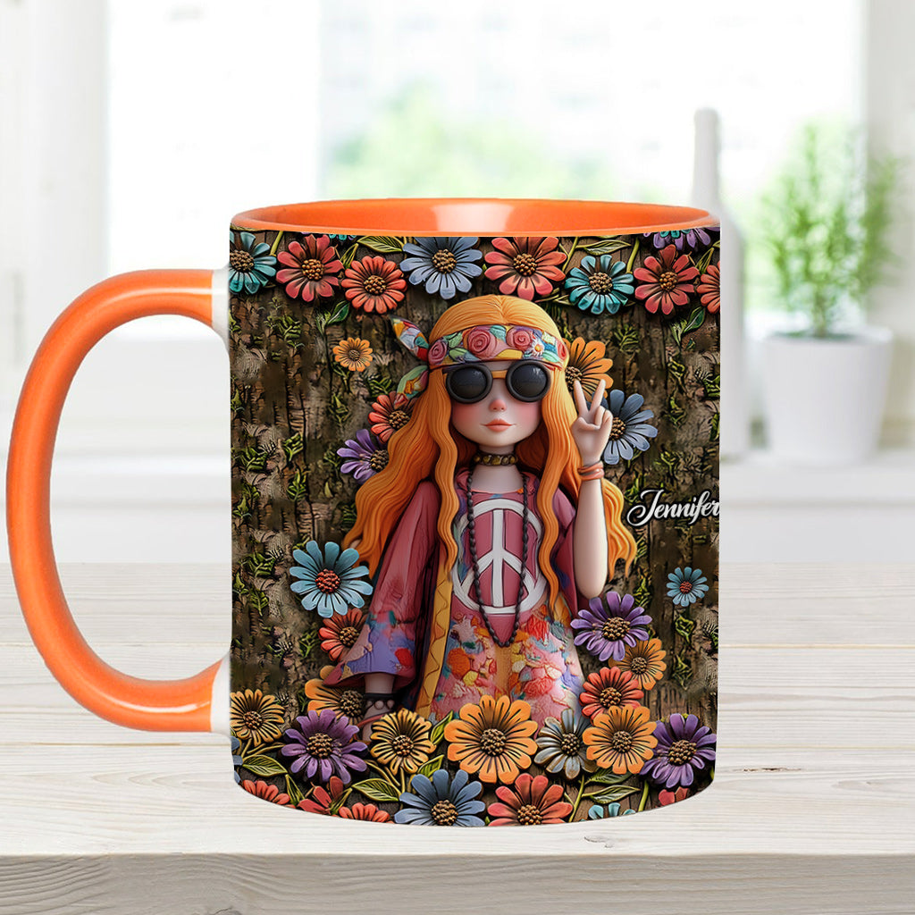 Anzunehmen, ich sei nur eine alte Dame, war Ihr erster Fehler – personalisierte Tasse mit Hippie-Akzent
