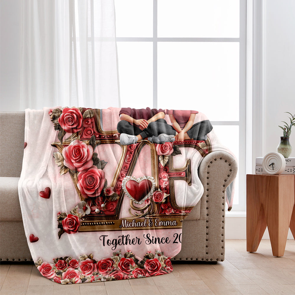 I Love You Forever - Personalized Couple Blanket